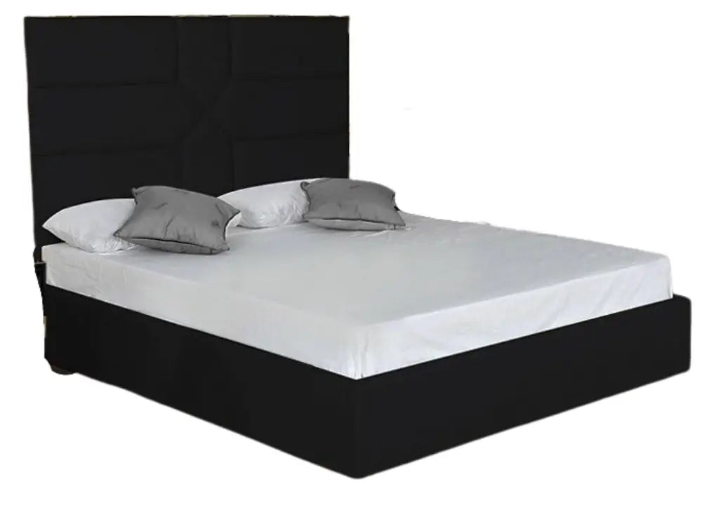 Lit 2 places  GOLD MARK similicuir NOIR 140x190 cm avec sommier intégré