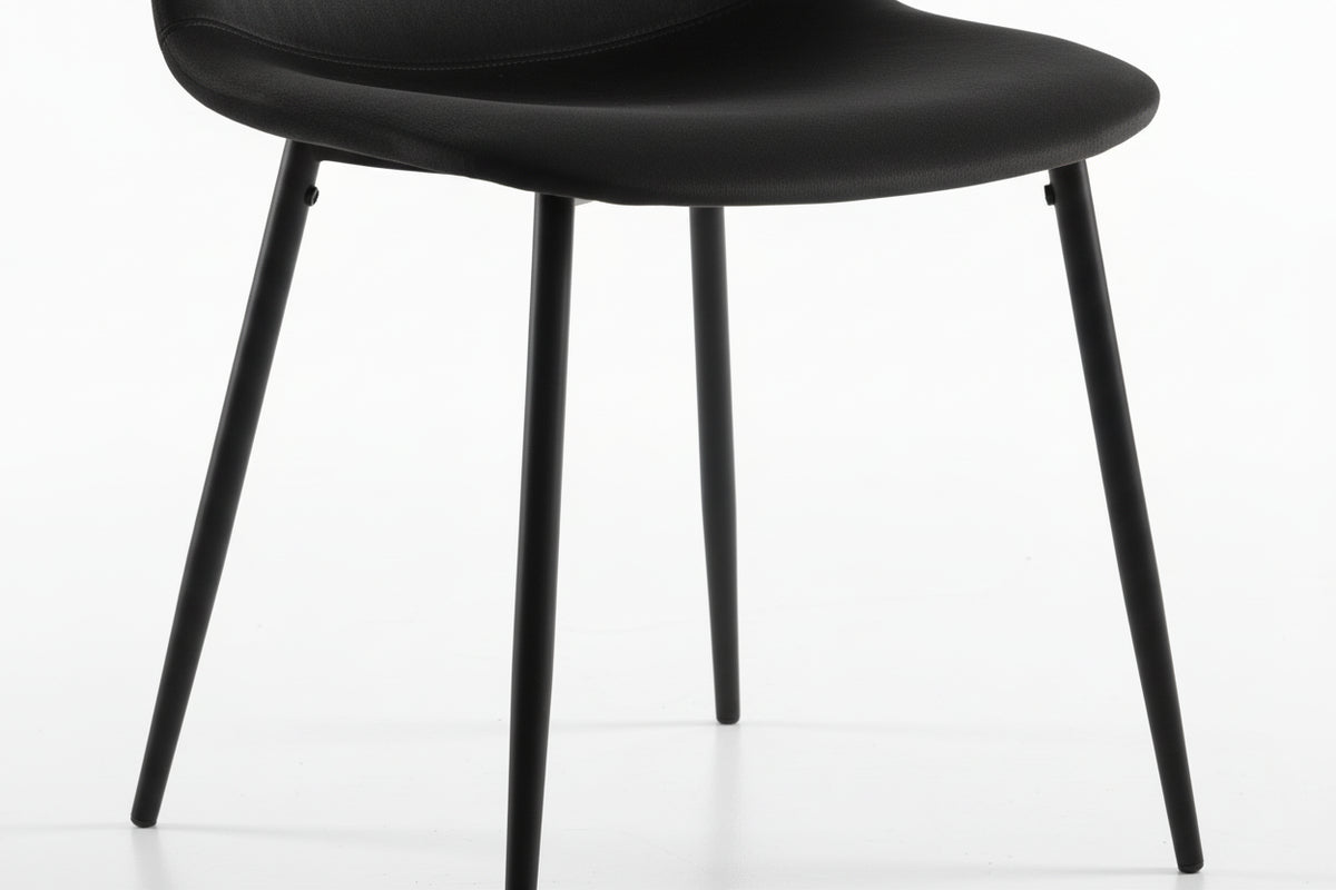 Lot de 4 chaises scandinaves velours noir pieds métal noir 43,5x40x87cm