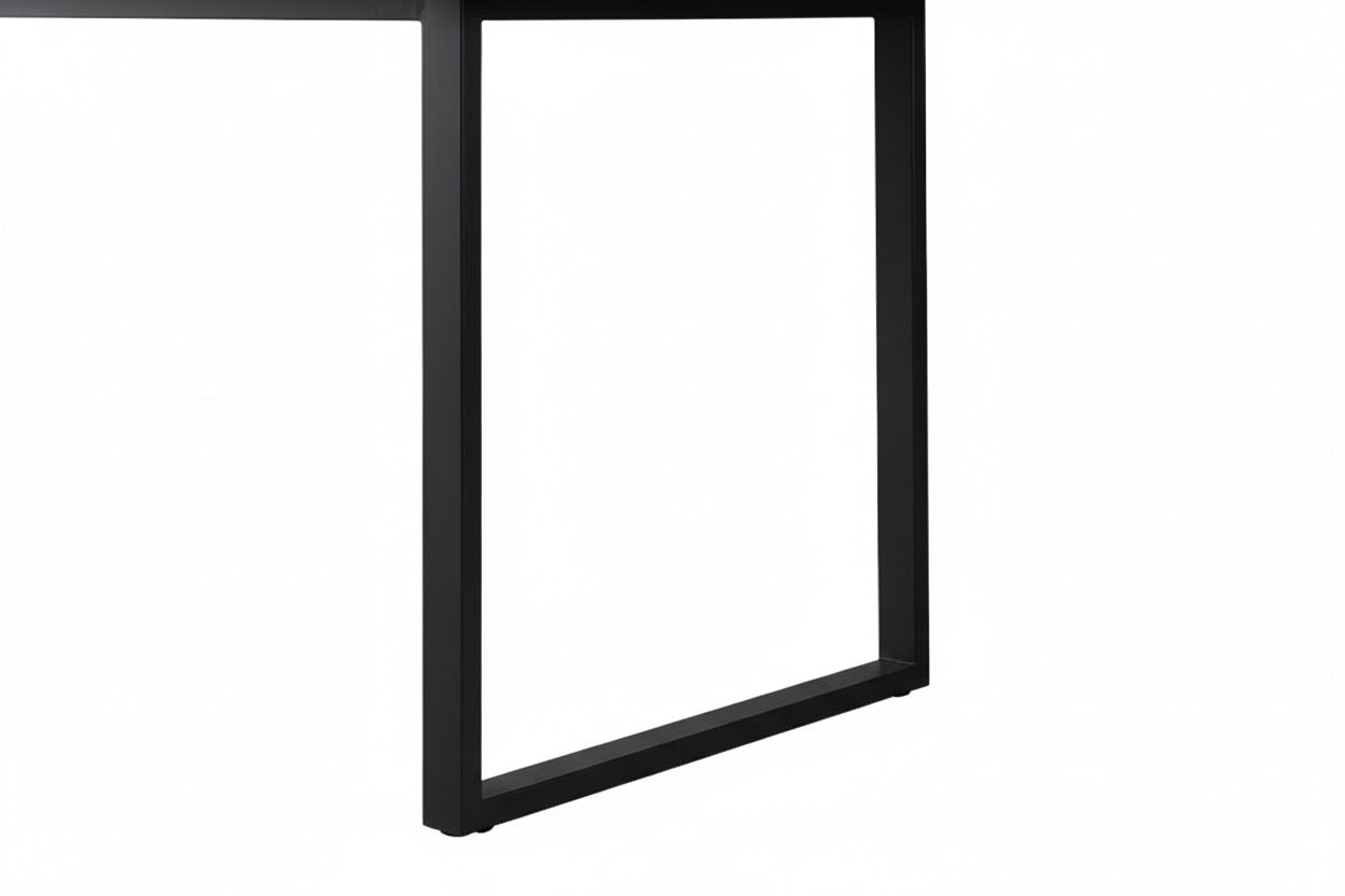 Table à manger bois noir 160x90 cm 4-6 couverts pied métal noir – BELGRADE