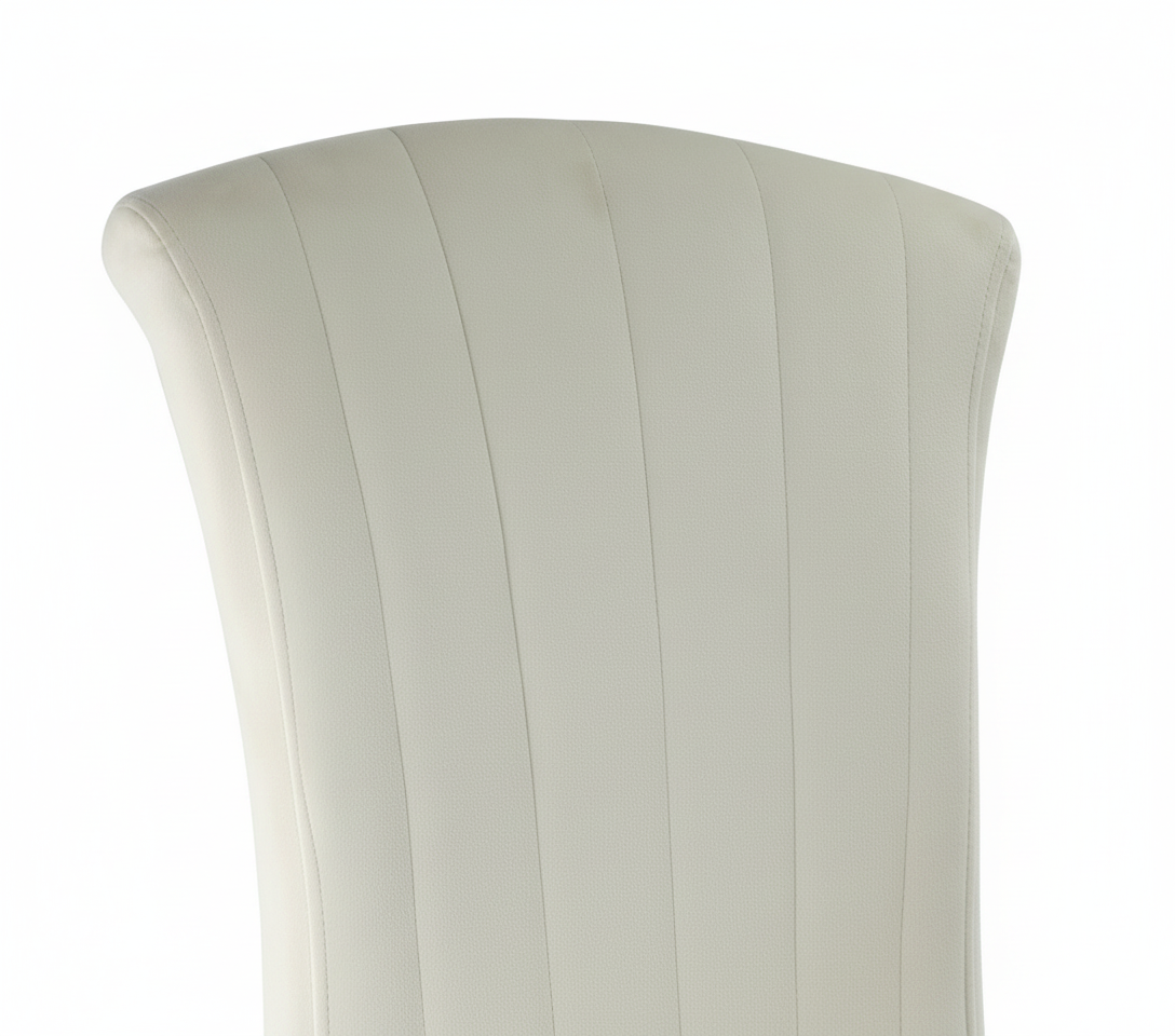 Lot de Chaises baroque LOUIS Chrome Velours #couleu_écru