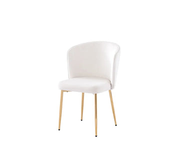 Lot de 4 chaises moderne DIANA gold velours écru