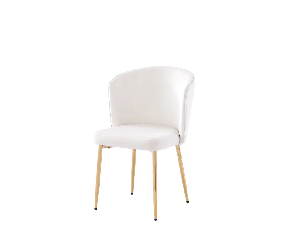 Lot de 4 chaises moderne gold velours écru DIANA