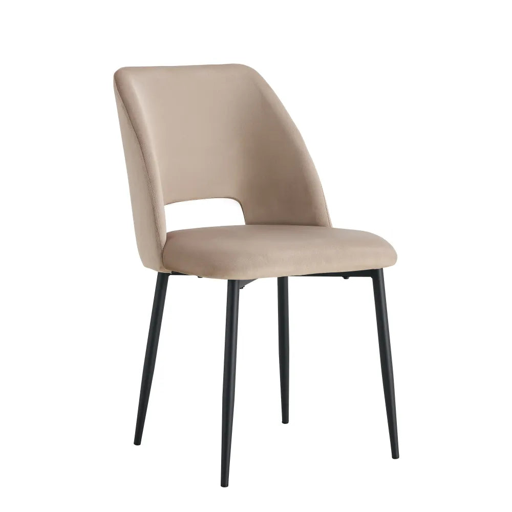 Lot de chaises AVA Métal noir Velours #couleur_taupe