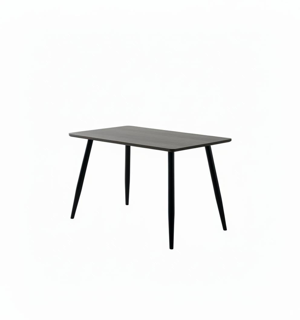 Table à Manger Industrielle Bois Effet Chêne Marron & Métal Noir – 120×70 cm – AMMO
