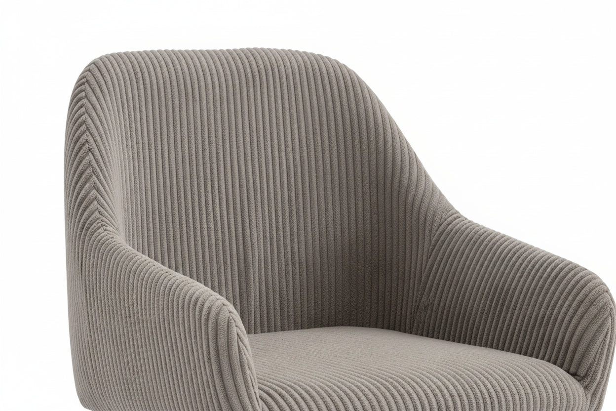 Lot 2 Chaises Salle à Manger Peach Accoudoirs Moka Pieds Métal Noir