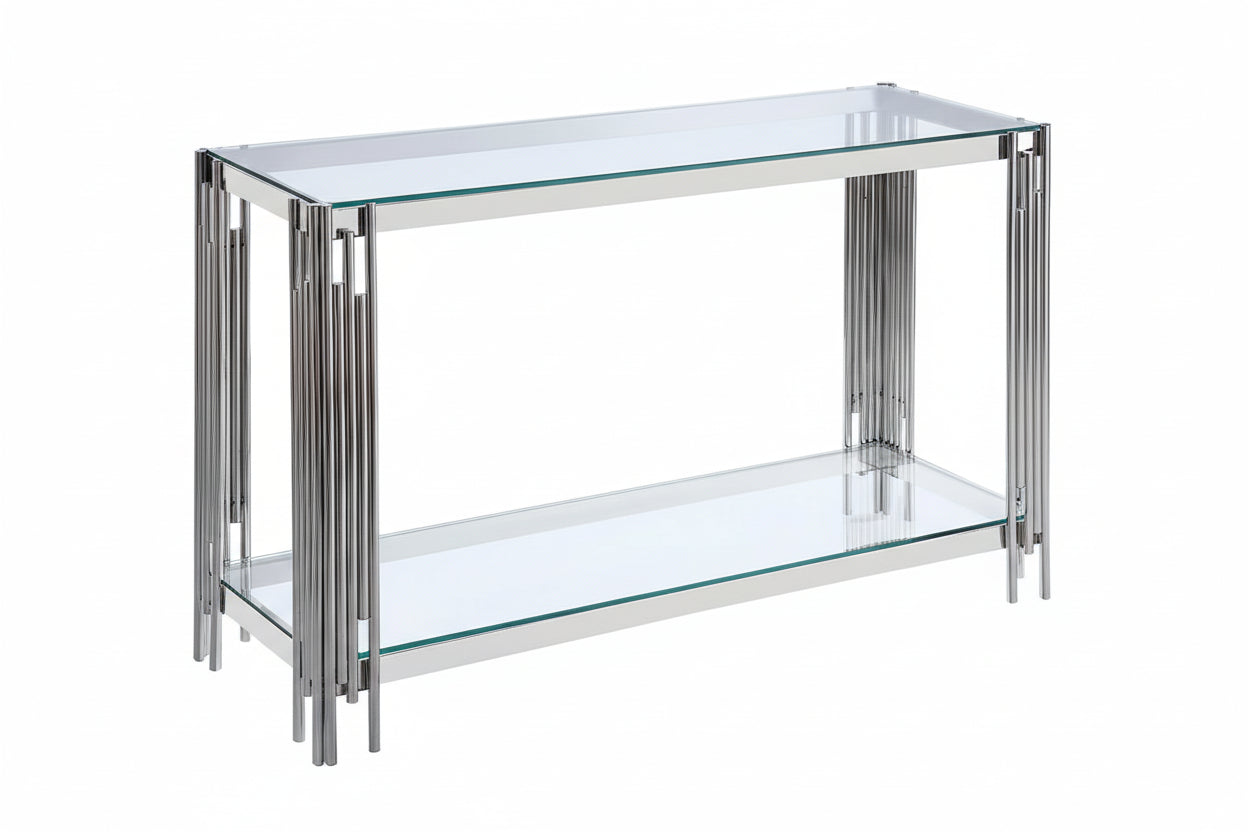 Console gold verre marbré blanc 120x40x78 cm GEOMAG