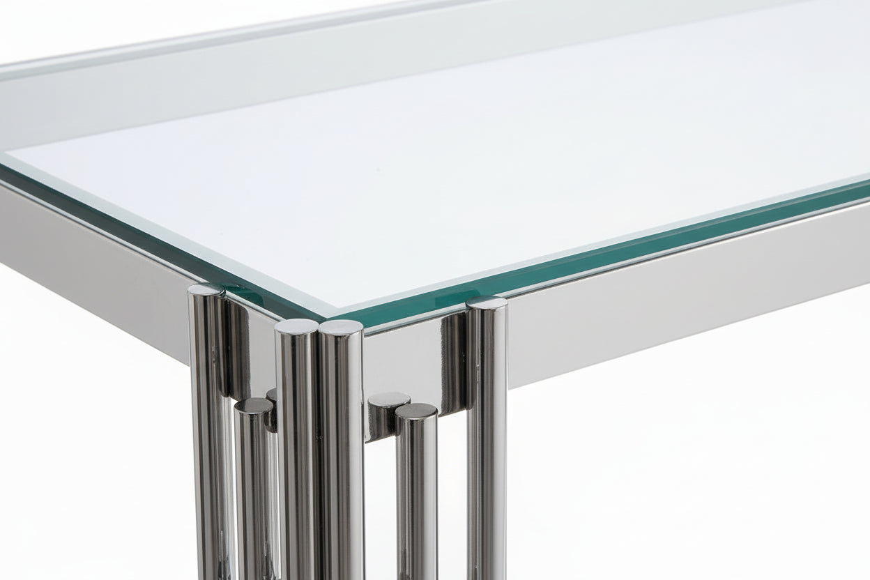 Console gold verre marbré blanc 120x40x78 cm GEOMAG