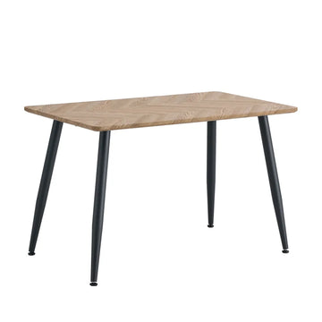 Table à manger style industriel en bois AMMO métal noir #couleur_chêne