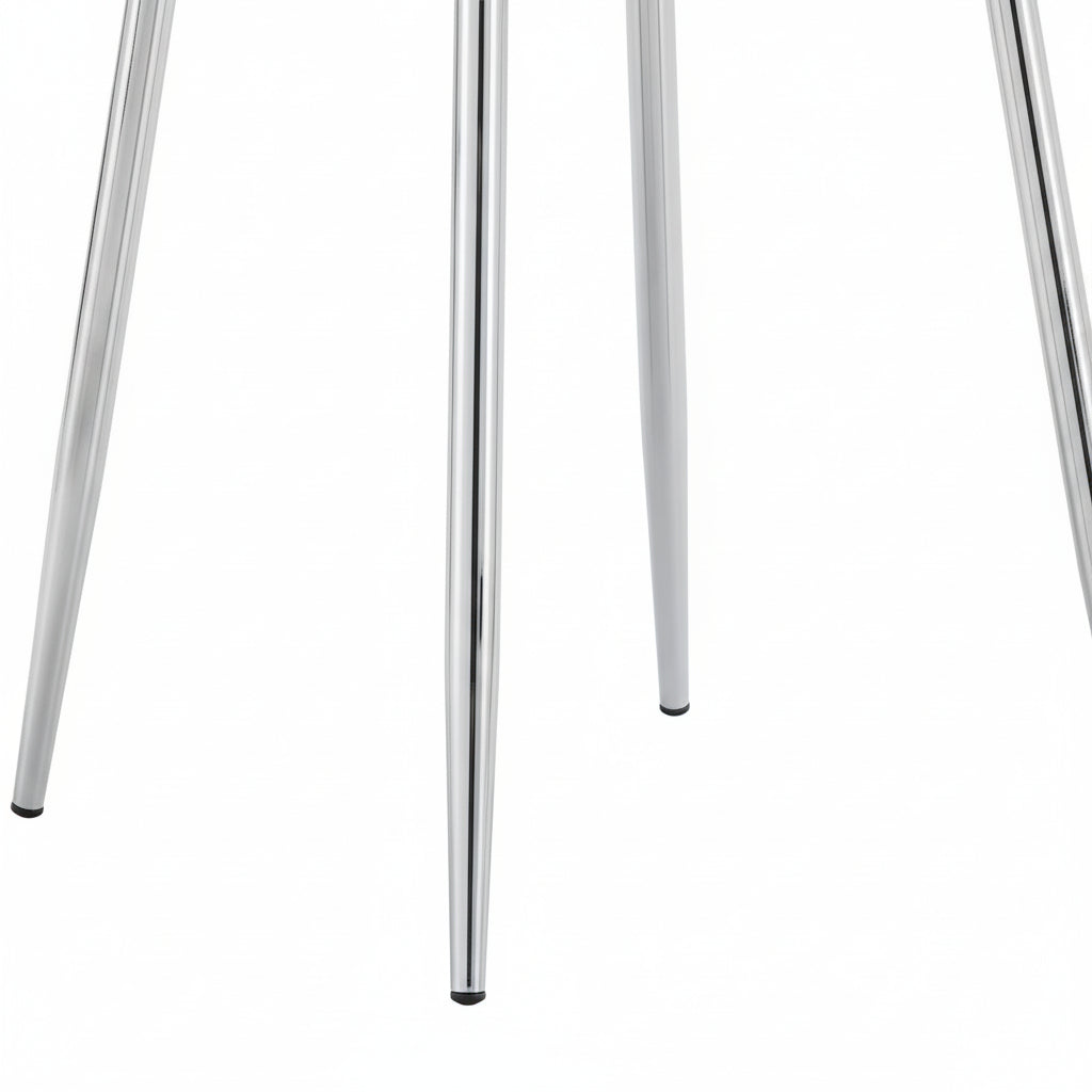 Lot de 4 Chaises Scandinaves Tissu Doudou Pieds Chrome 43,5x40x87cm