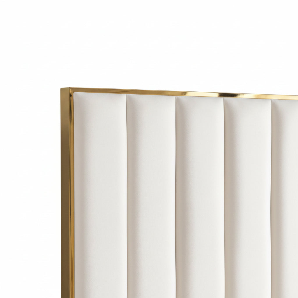 Lit 2 places 140x190 cm velours beige sommier inclus TONY