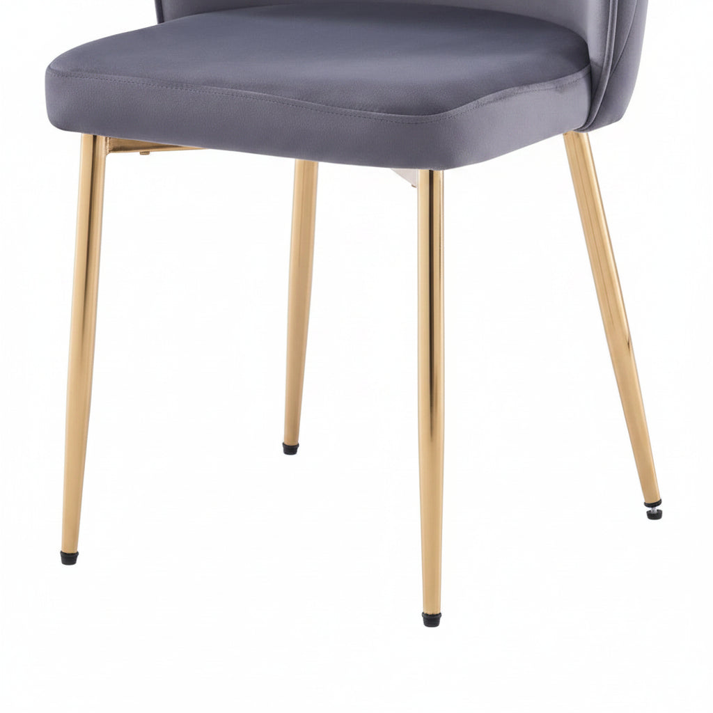 Lot de 4 chaises moderne DIANA gold velours anthracite