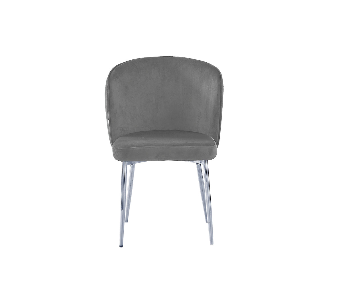 Lot de 4 chaises velours gris pieds métal chromé – Diana