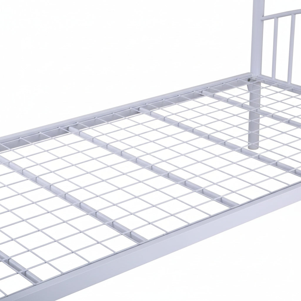 Lit superposé séparable métal blanc 2x90x190 cm ALICE