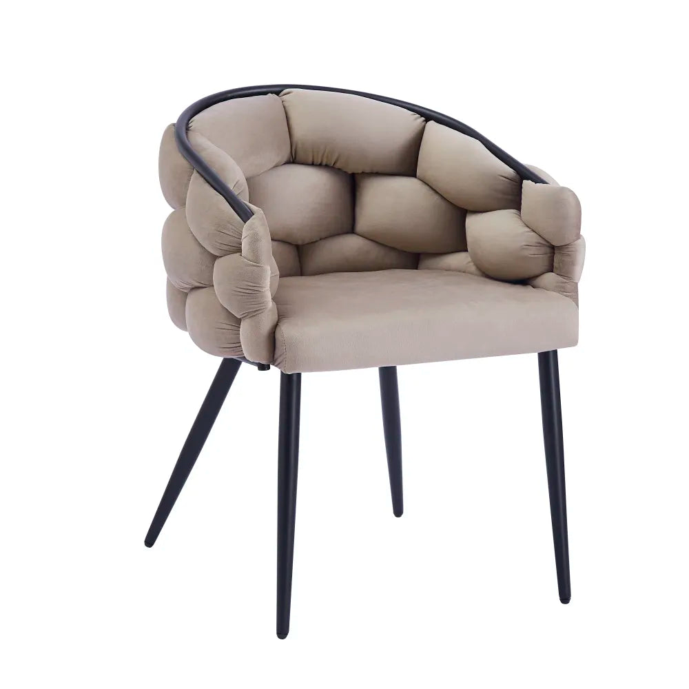 Lot de 2 chaises BALLON pieds métal noir #couleur_taupe