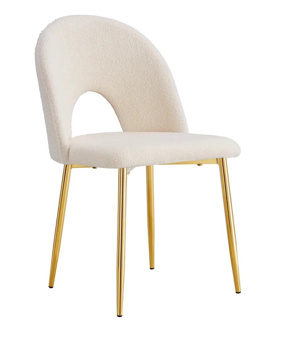 Lot de chaises TEDDY Gold velours #couleur_doudou-beige