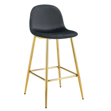 Lot de 2 tabourets de bar SCANDINAVE pied gold velours #couleur_noir