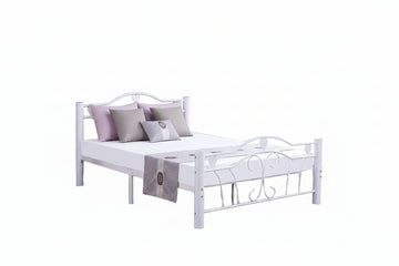 Lit métal blanc 140x190 cm avec sommier HERCULE