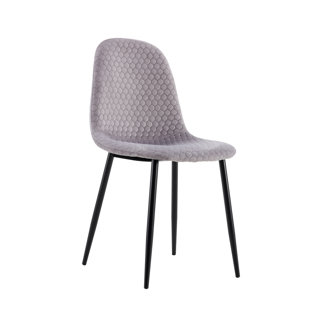 Lot de 4 chaises Scandinave ALVEOLE Métal noir #couleur_gris