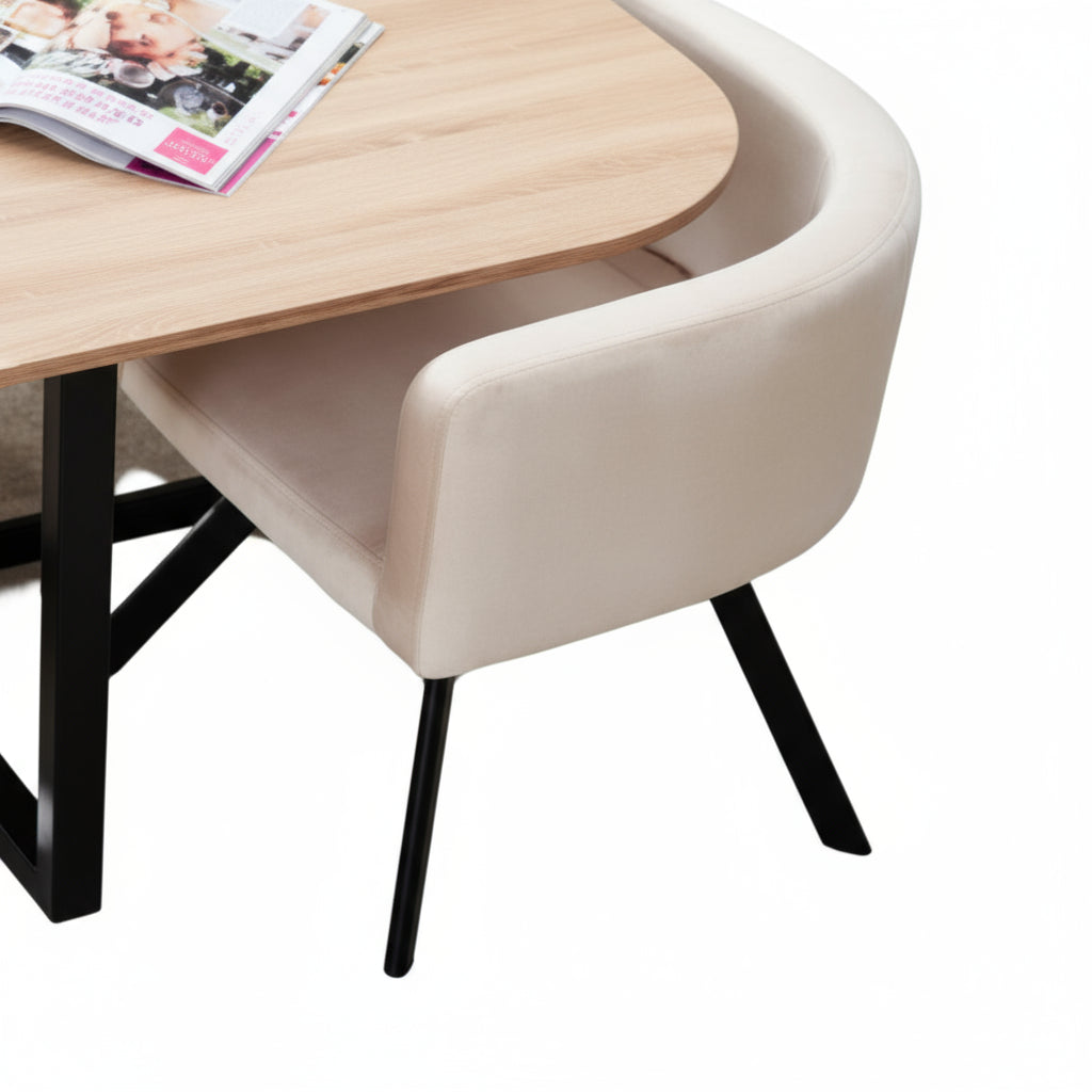 Ensemble Table et 4 chaises VENDOME en bois pieds métal