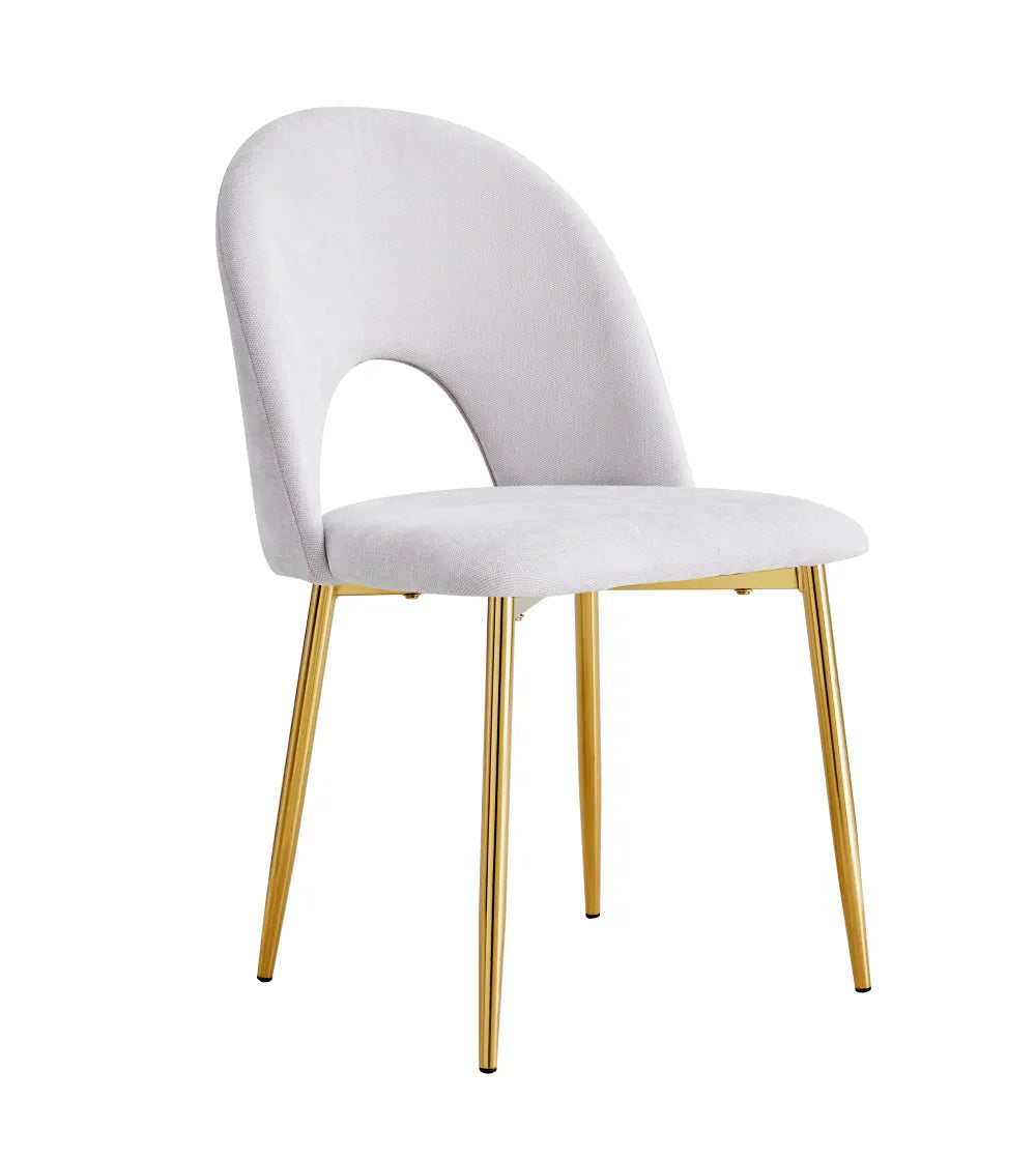 Lot de chaises TEDDY Gold velours #couleur_gris-clair