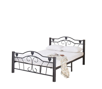 Lit métal noir 140x190 cm avec sommier HERCULE