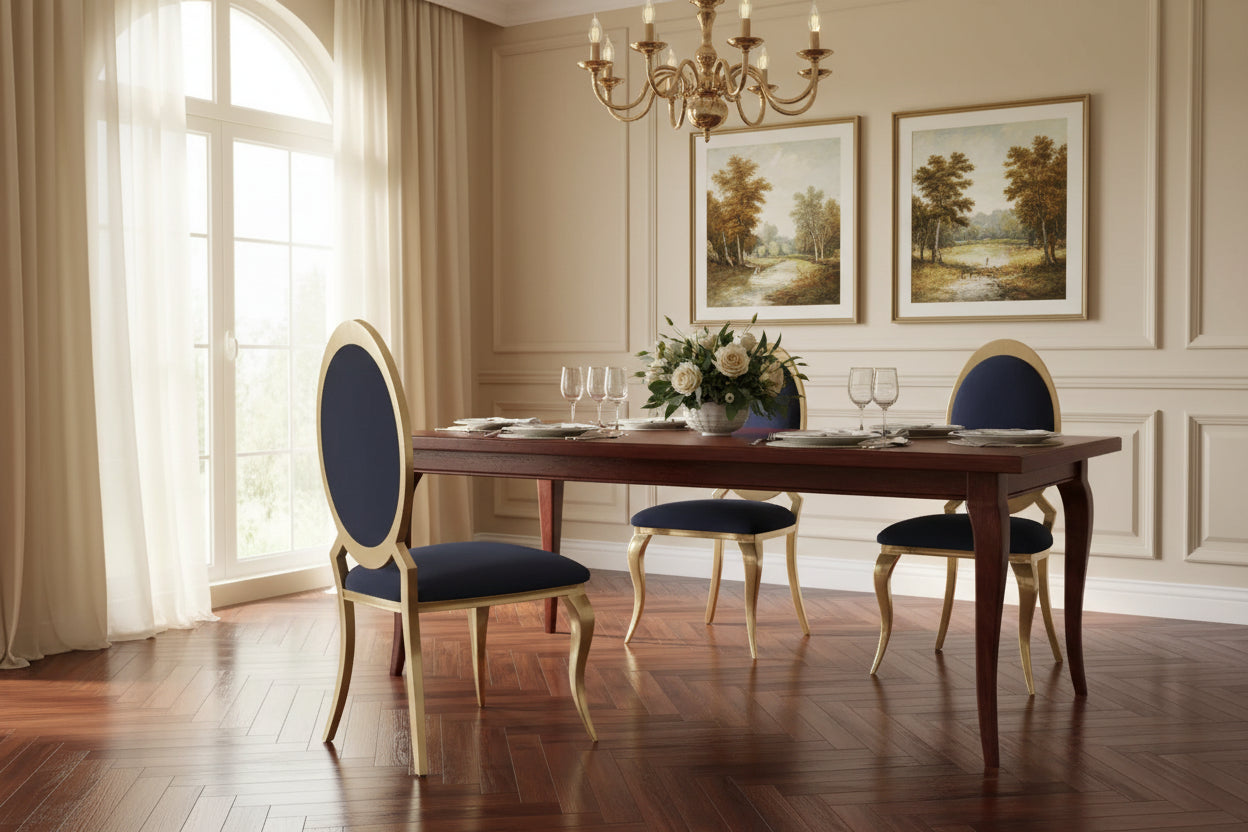 Lot de chaises ANGEL baroque Gold Velours