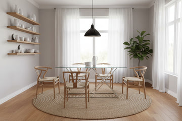 Table à Manger Rectangulaire Verre Transparent  Chrome – 180×90×75 cm – TRIANGLE