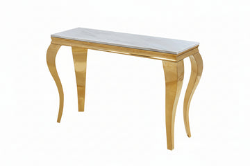 Console gold verre marbré blanc 110x50x85 cm BAROQUE
