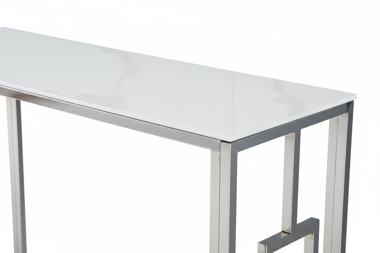 Console Chrome Marbré Blanc 120x40x78 cm SOPHIE