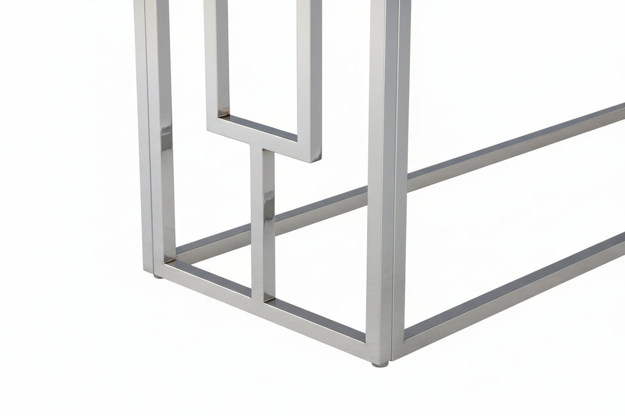 Console Chrome Marbré Blanc 120x40x78 cm SOPHIE