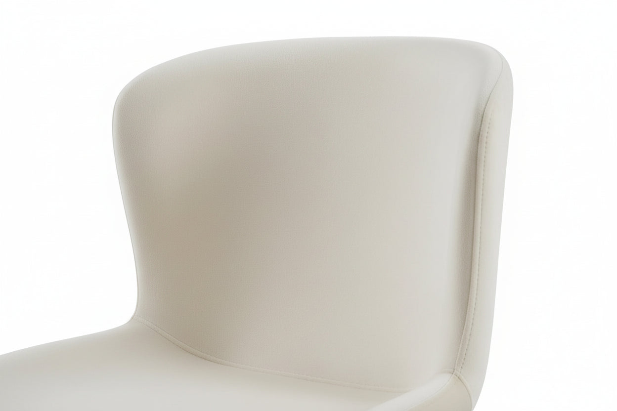 Lot 4 Chaises Salle à Manger Elen Velours Écru Pieds Métal Noir