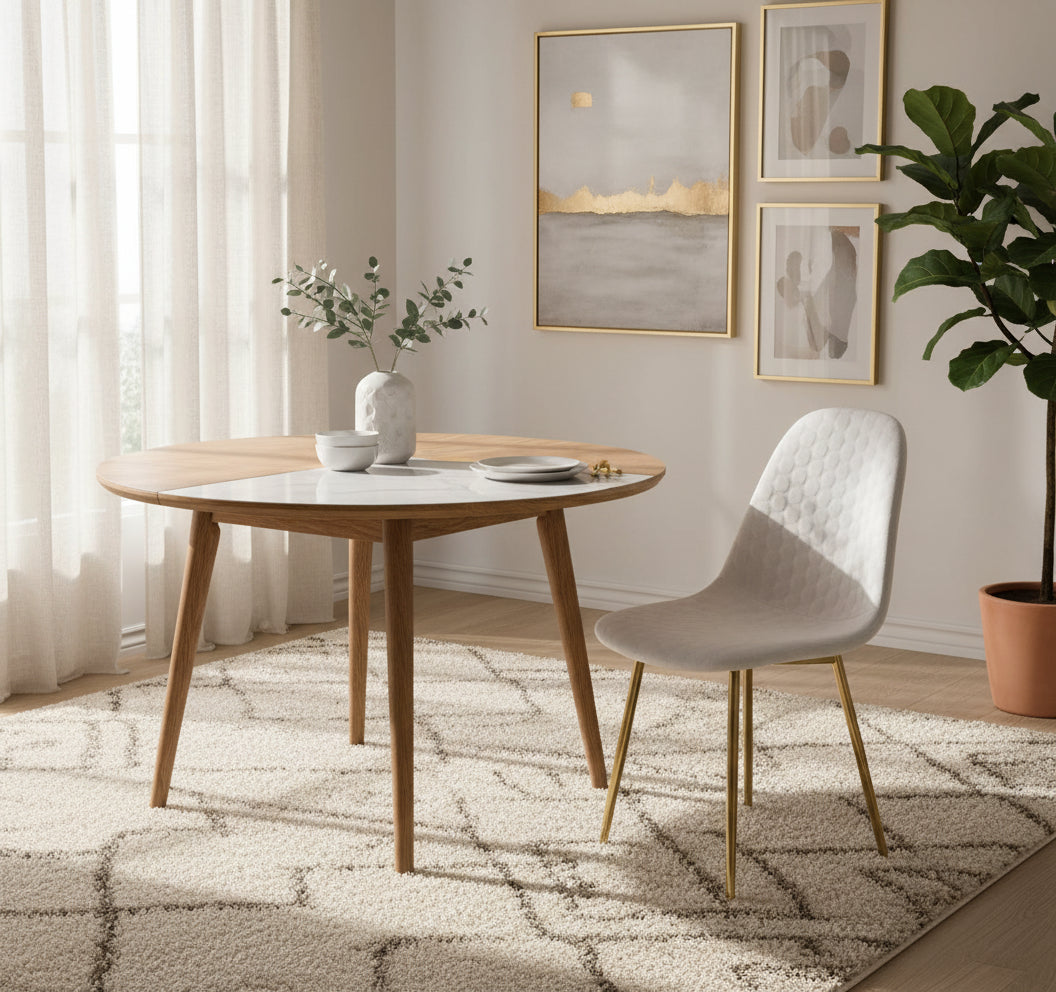 Lot de 6 chaises Scandinave ALVEOLE Gold - Beige