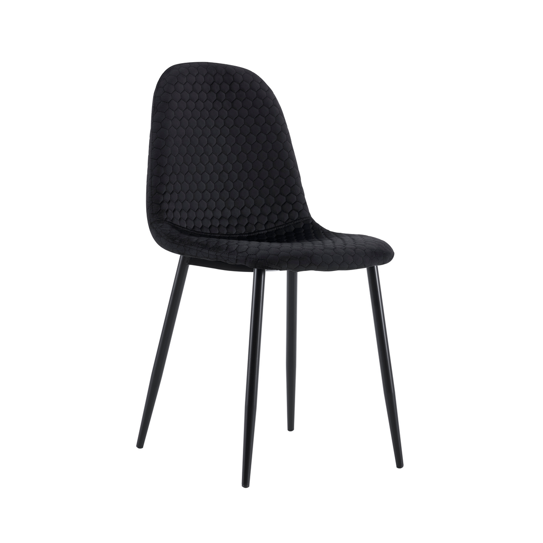 Lot de 4 chaises Scandinave ALVEOLE Métal noir #couleur_noir
