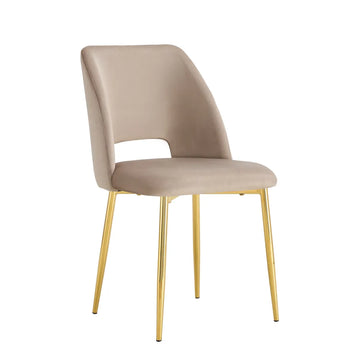 Lot de chaises AVA Gold en Velours #couleur_taupe