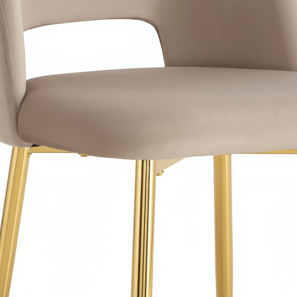 Lot de 4 chaises AVA Gold en Velours Taupe