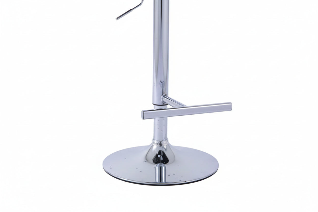 Lot de 2 tabourets de bar velours anthracite pieds chrome 65 cm - GABRIELLE