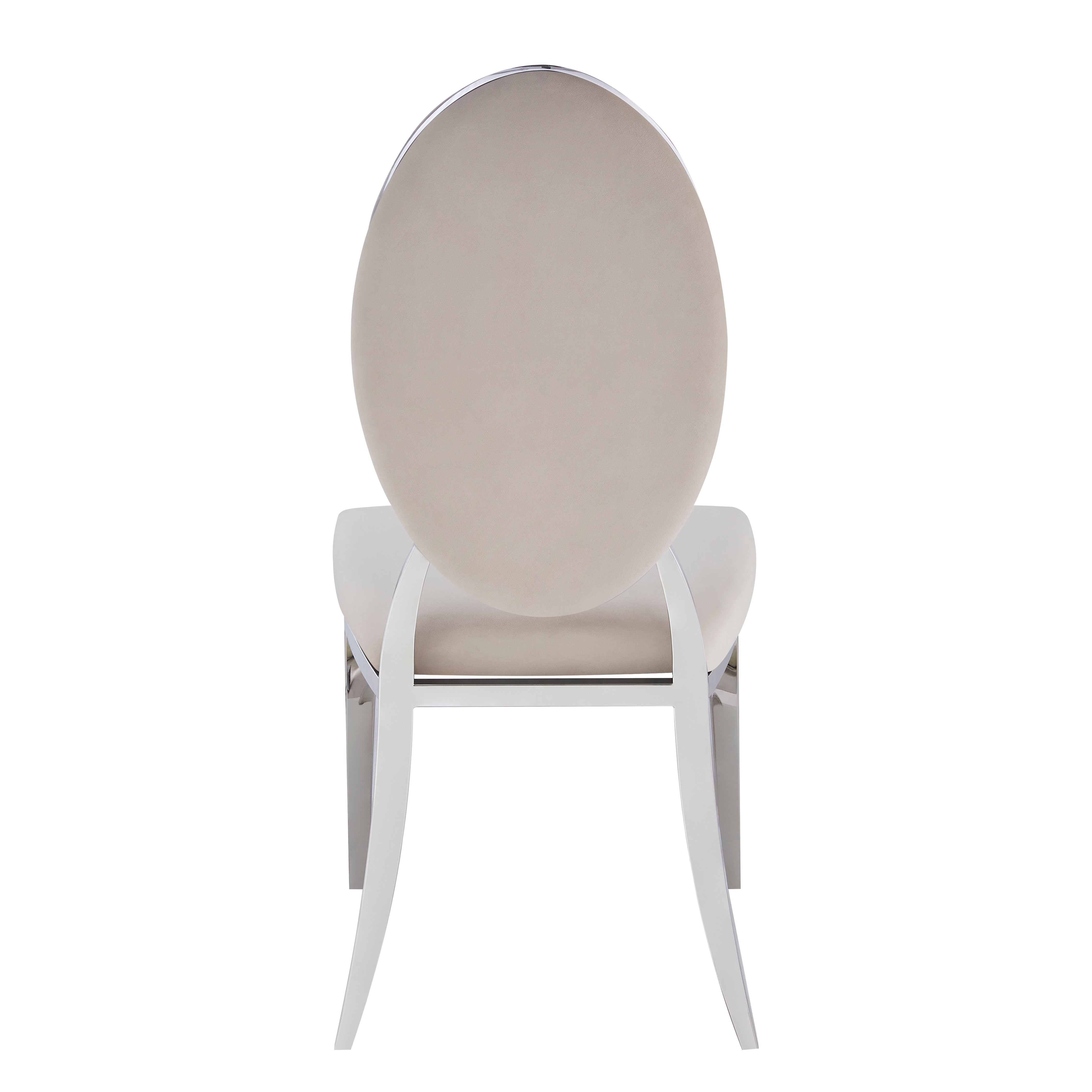 Lot de 4 chaises MEDAILLON capitonnées  chrome et velours Moka