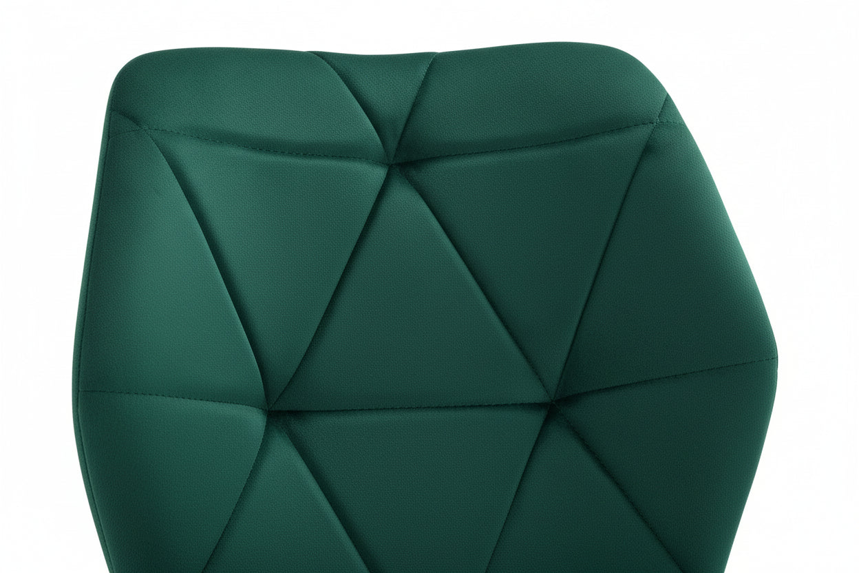 Lot 4 Chaises Salle à Manger Coquillage Velours Vert Pieds Gold 46x58,5x87cm
