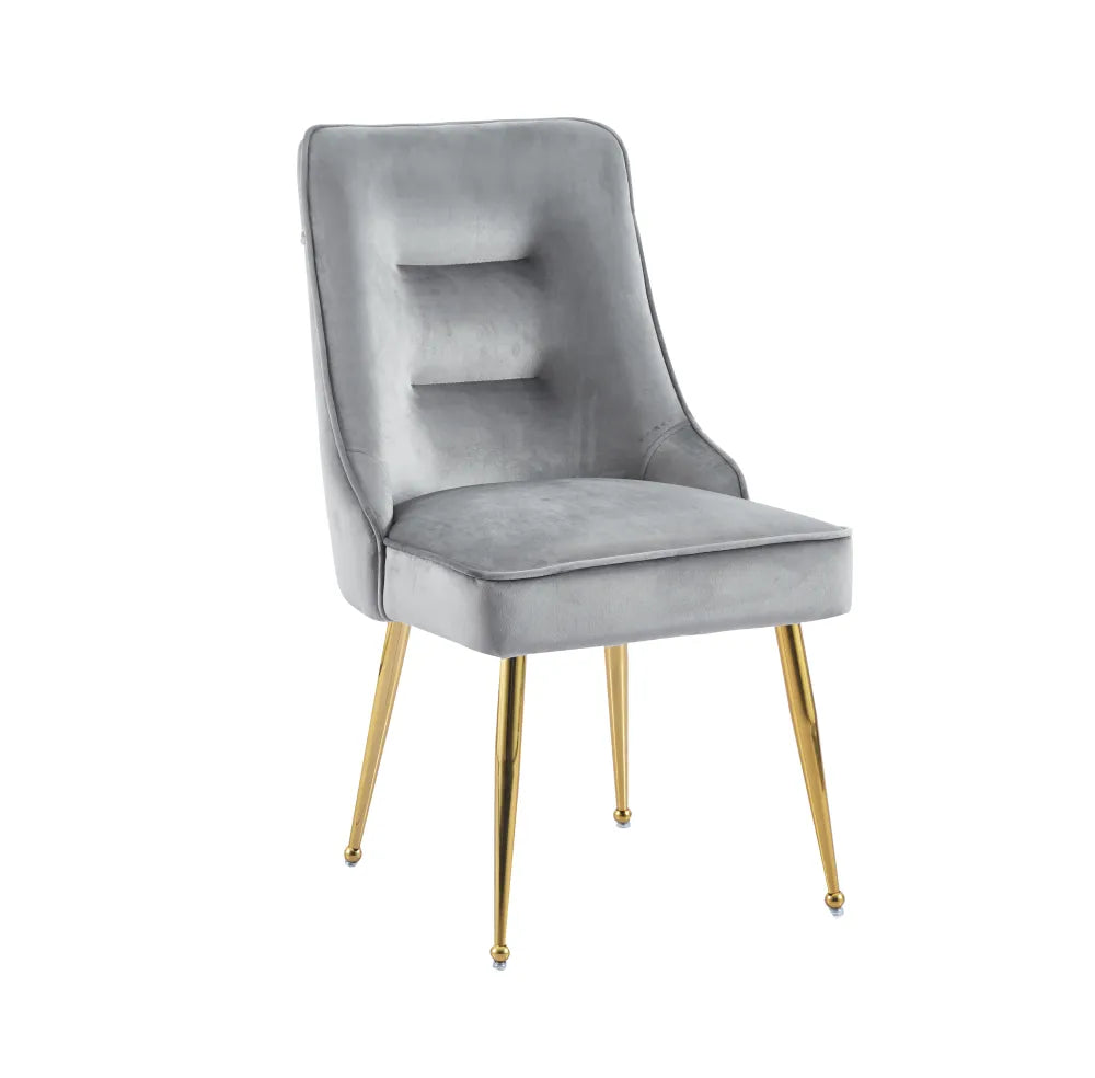 Lot de 2 chaises luxury ZIP en velours pieds Gold - Anthracite