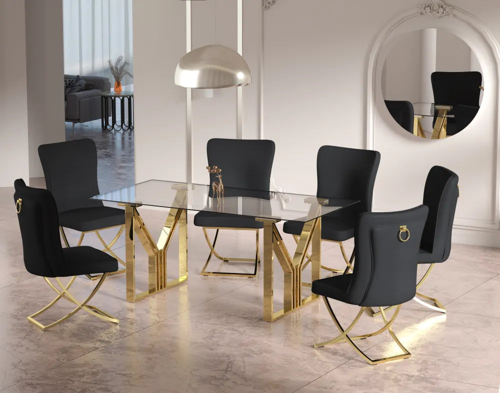 Table à manger IGREC Gold transparent