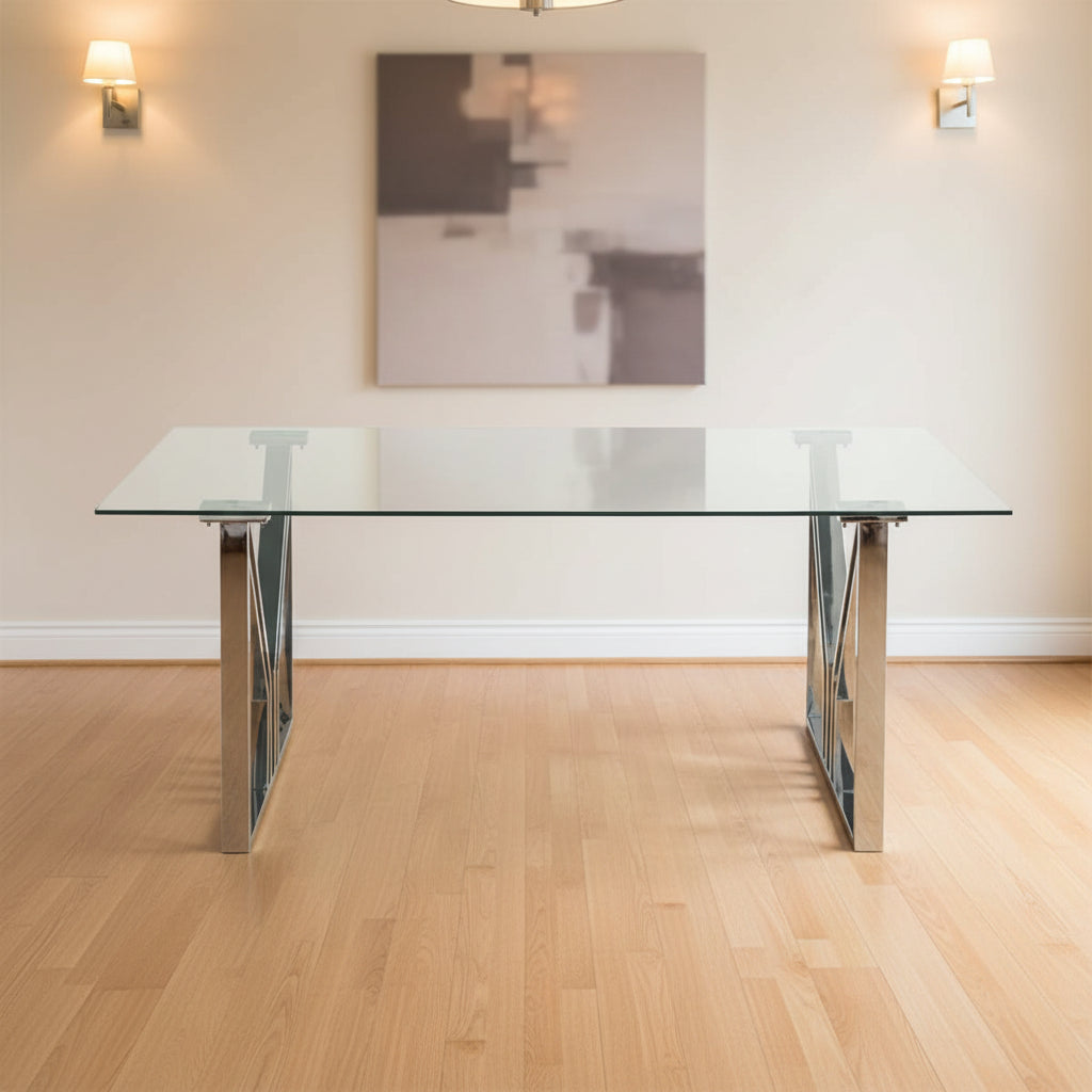 Table à manger IGREC Chrome transparent