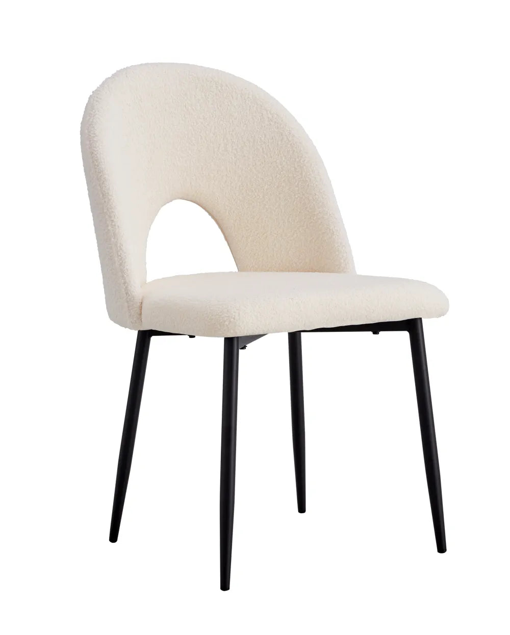 Lot de chaises TEDDY métal noir velours #couleur_doudou-beige