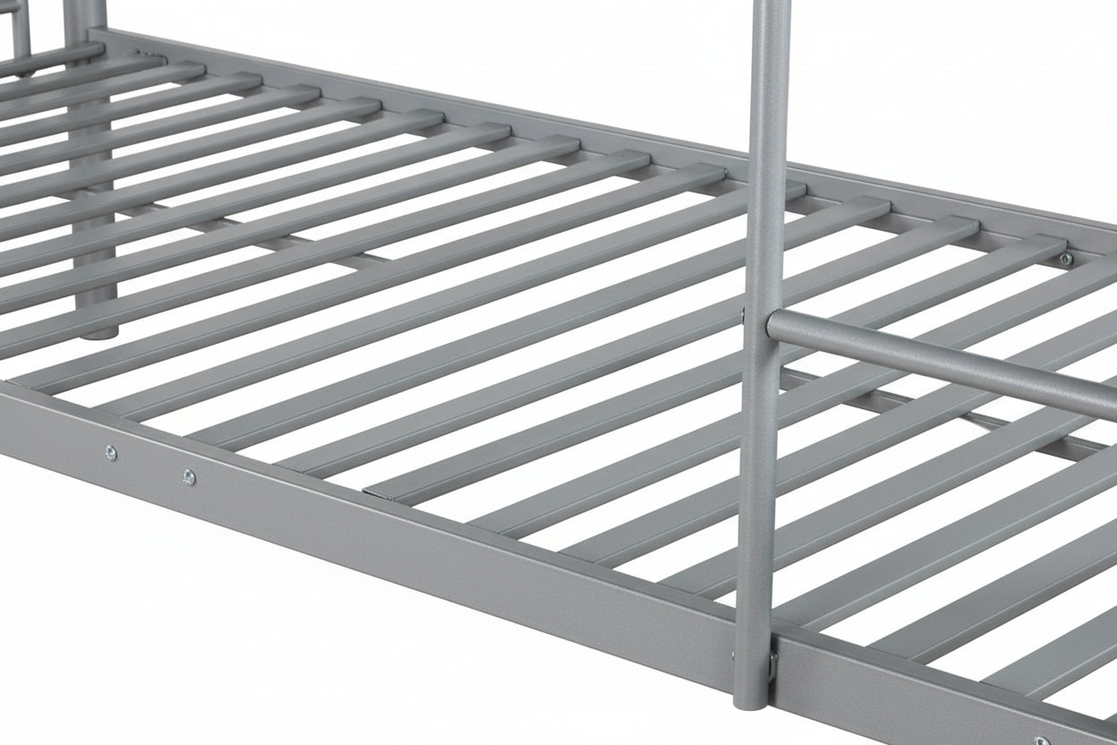 Lit superposé séparable métal 2 couchages 90x190 cm Gris LUNA