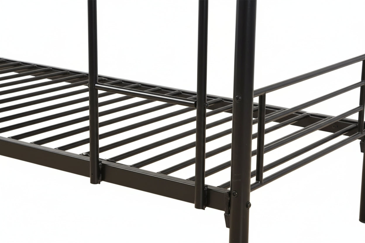 Lit superposé séparable métal noir 2x90x190 cm LUNA