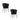 Lot de 2 chaises NYMPHEA pieds métal noir assise Velours #couleur_noir