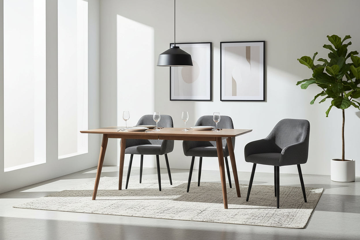 Lot 2 Chaises Salle à Manger Peach Accoudoirs Gris Pieds Métal Noir