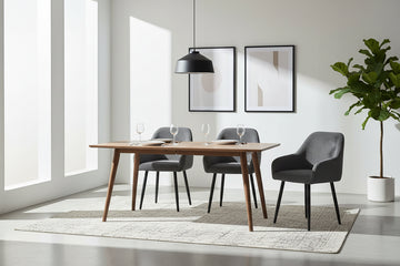 Lot 2 Chaises Salle à Manger Peach Accoudoirs Gris Pieds Métal Noir