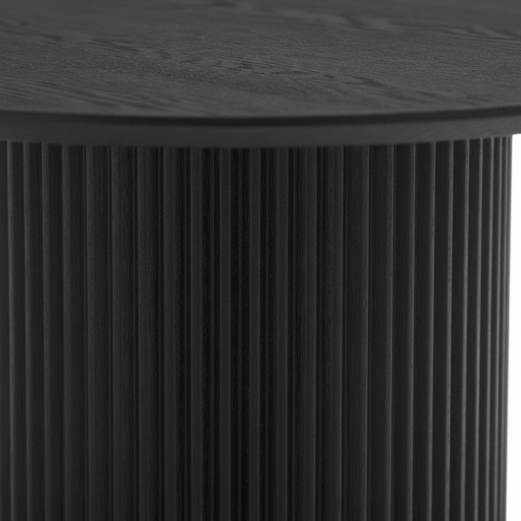 Duo Tables Gigognes Rondes Plateau Noir Mat & Métal Noir Ø80 cm – BAIETA