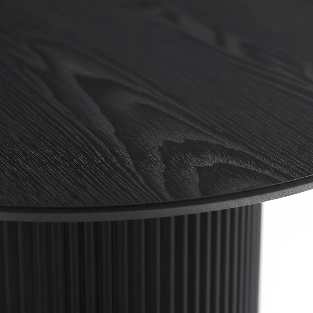 Duo Tables Gigognes Rondes Plateau Noir Mat & Métal Noir Ø80 cm – BAIETA
