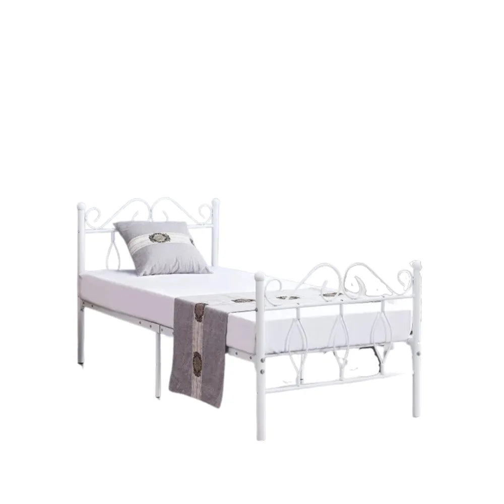 Lit 1 Place JULIE 90X190CM Sommier Inclus #couleur_blanc